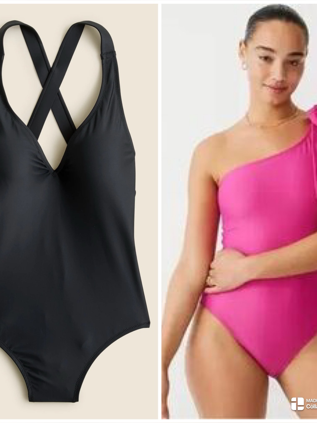 Two J. Crew One Piece Swimsuit Bundle, Red & Black New With Tags Size 24